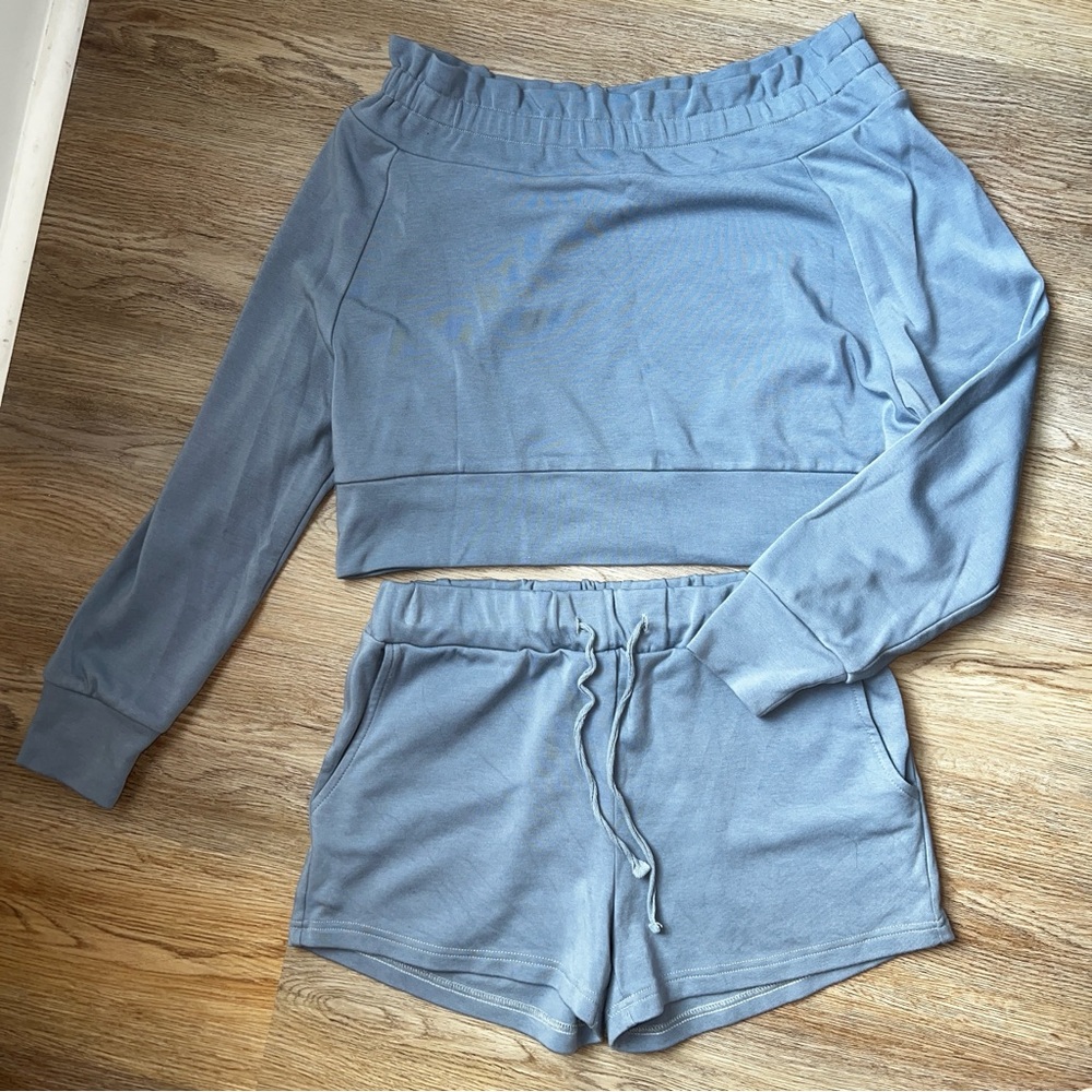 MINA LISA Blue Loungewear Set